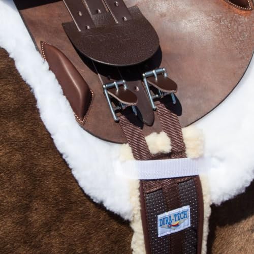 Duratech Shaped English Girth for Horses | Fleece Lined | Shaped Neoprene Outer | Nylon Reinforced, Center, Rings, and End - size: 48"