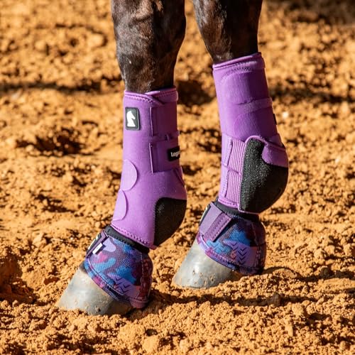 Classic Equine Dyno Turn Bell Boots - color: Purple Camo, size: Large