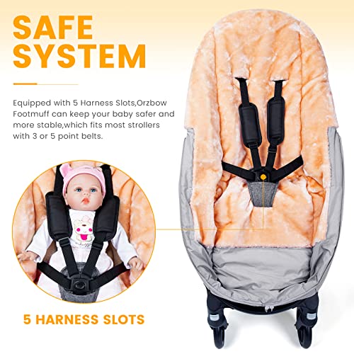 Orzbow Stroller Footmuff, Universal Baby Bunting Bag, Weather-Proof Blanket - color: Light Grey