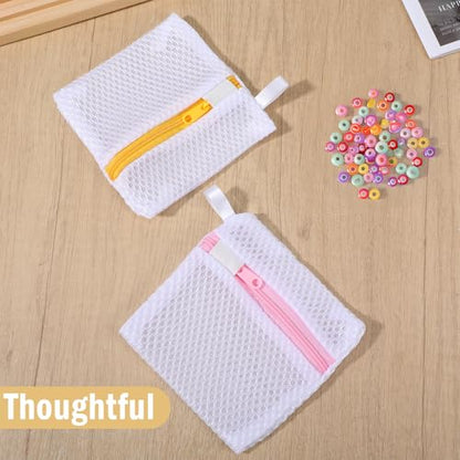 4 PCS Laundry Pod Anti-Sticking Bag, Small Mesh Laundry Bags for Delicates Mini Durable Washing Machine Laundrys Pods Dissolution Protection Foldable Wash Pouch Storage Bag for Pods Scented Beads