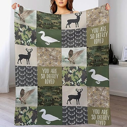Hunting Blanket - Flannel Throw Blanket, 40"x50", Camouflage, Comfort Plus, Adults, All Seasons - color: Hunting D1, size: 40"x50"