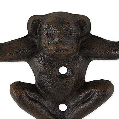 DII Cast Iron Decorative Wall Hook Set, Monkey, 2 Count - size: Monkey