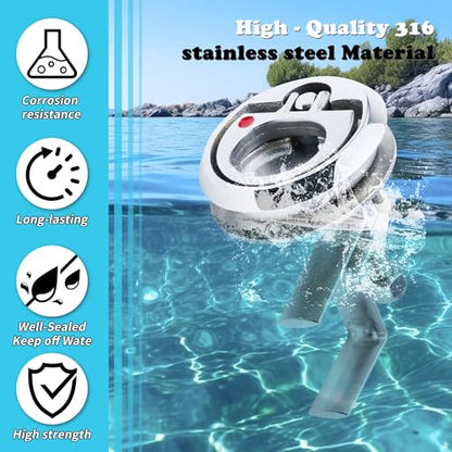 Boat Cam Latch Stainless Steel 316 Marine Hatch Cam Latch Style, Flush Pull Mount Includes Installation Screws Marine Hatch Deck Hardware Ideal for Ships, Yachts, RVs 1 Pcs/2Pcs/Lock/Non-Lock - size: No-Locking 1Pcs