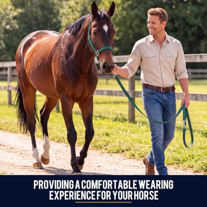 2 Pack Nylon Horse Halter with Reins Adjustable - color: Green