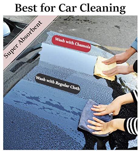 Chamois Drying Cloth Car Drying Towel Real Leather Super Absorbent Fast Drying Natural Chamois Car Wash Cloth Accessory (7.25 SQ FT in Total) - size: 7.25 sq ft in total