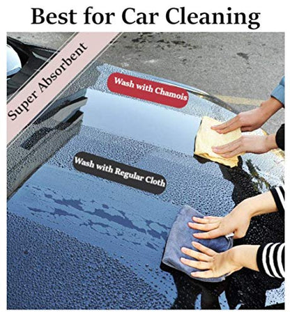 Chamois Drying Cloth Car Drying Towel Real Leather Super Absorbent Fast Drying Natural Chamois Car Wash Cloth Accessory (7.25 SQ FT in Total) - size: 7.25 sq ft in total