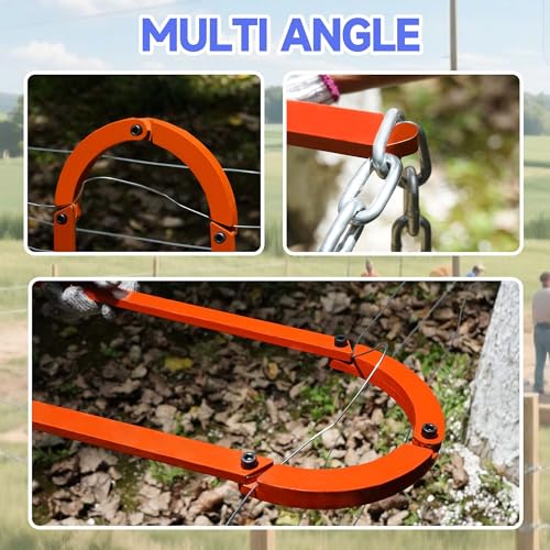 Fence Wire Fixer Tool, Heavy Duty Fence Stretcher Repair Tool Made of High-Carbon Steel, Fence Wire Tightener Tool for Barbed, Wire Tensioner, Barbed Wire Fence Tensioner and Repair Tool