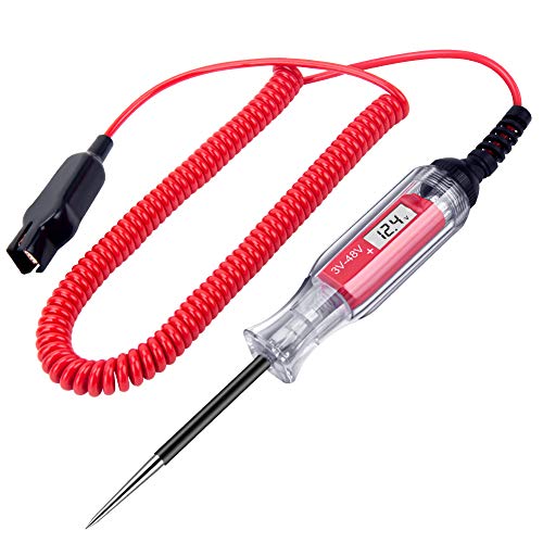 3-48V Digital LCD Circuit Tester w/ 140 Inch Extended Spring Wire & Probe