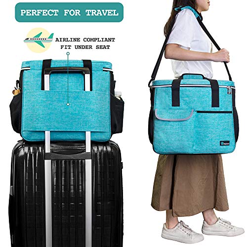 PetAmi Dog Travel Bag Organizer, Pet Supplies Diaper Tote, Teal Blue Large - color: Sea Blue, size: Large - 15.5"L x 9.5"W x 14.0"H