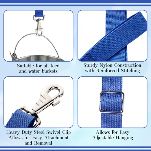 Nylon Horse Bucket Strap for Outdoor Feeders,Blue,10 Pcs - color: Blue