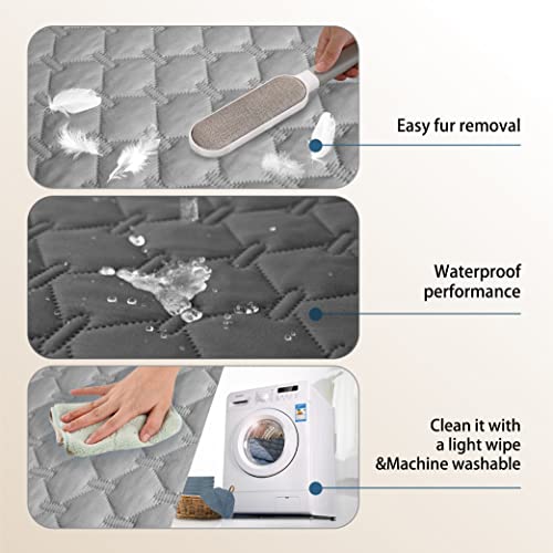 gogobunny Waterproof Armchair Covers for Pets, Anti Hair and Easy Care - color: Dark Grey/Light Grey, size: 30x30 Inch (Pack of 1)