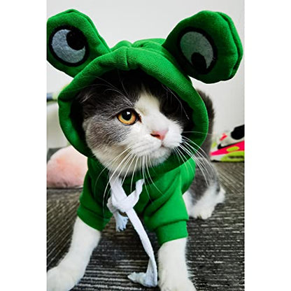 Warm Dog Pet Winter Clothes Cute Frog Shape Dogs Coat Hoodie, Green,L - color: Green Frog, size: L