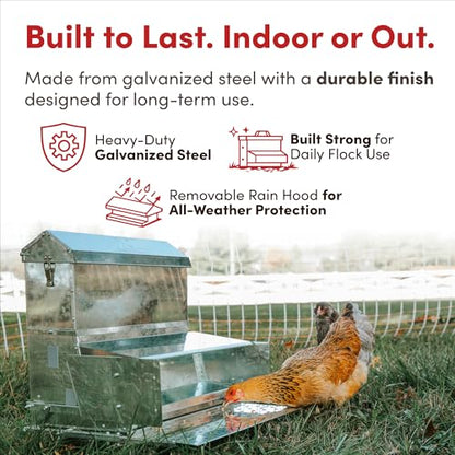 RentACoop Automatic Treadle Chicken Feeder - 40 lb Capacity - style: 40LB Treadle Feeder