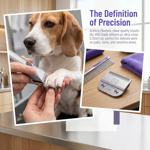 #50 Blade Dog Grooming Compatible with andis/wahl/Oster Clipper A5 Series - size: S50-2PCS