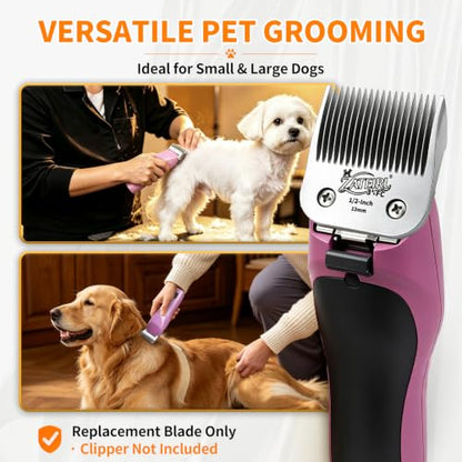 Size 3-3/4FC Detachable Pet Grooming Clipper Blade with Ceramic Cutter, 13mm 1/2 Inch Cut Length, Silver, Compatible with Andis, Oster A5, Wahl KM10, 1 Pack - color: Silver, size: 3-3/4FC 13mm