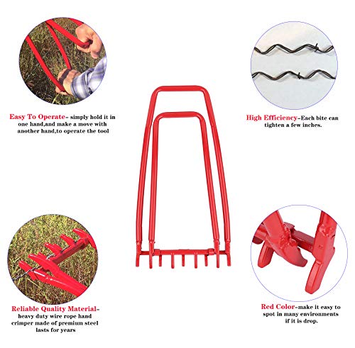 Fence Fixer Tool, Fence Crimping Tool, fencing tool，High Tensile Ranch Barbed Wire Tightener Tightening Repair Crimper Tool