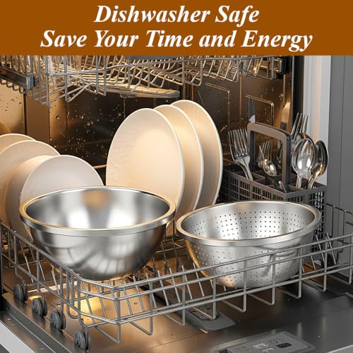Colander Stainless Steel 3 QT with Bowls, Strainer for Kitchen - size: 3QT