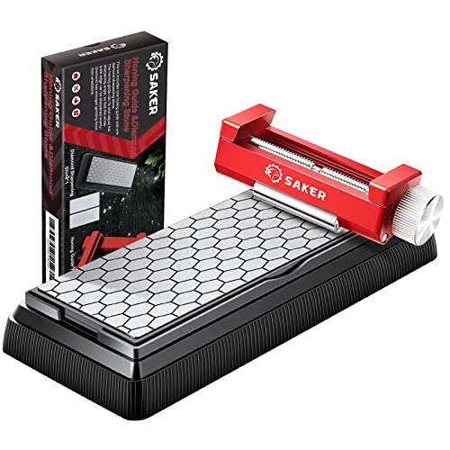 Saker Chisel Sharpening Jig, Chisel Sharpener Wood Honing Guide - style: Red Honing Guide and Stone