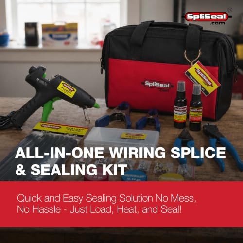 Professional Wiring Splice Sealing Kit, Waterproof Wire Connector System with 80W Glue Gun, Sealant Sticks, Crimper and Stripper for Automotive, Marine, Trailer, ATV/UTV Wire Repair - style: Professional Kit