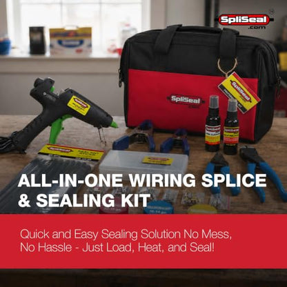 Professional Wiring Splice Sealing Kit, Waterproof Wire Connector System with 80W Glue Gun, Sealant Sticks, Crimper and Stripper for Automotive, Marine, Trailer, ATV/UTV Wire Repair - style: Professional Kit