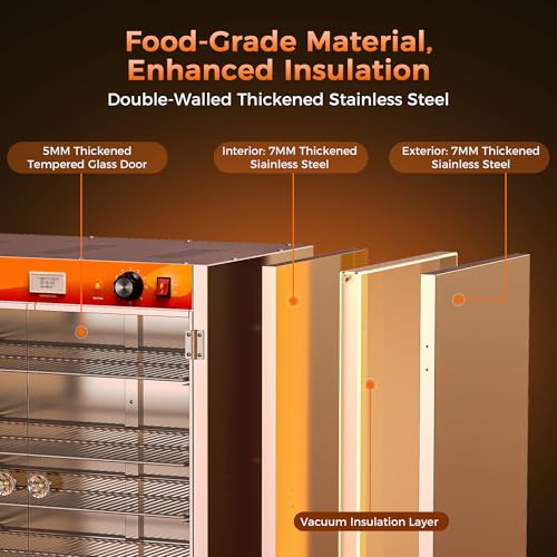 CAMMOO 133Qt 5-Tier 900W Commercial Food Warmer Cabinet