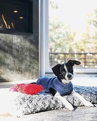 Gooby Stretch Fleece Vest Dog Sweater, Indigo Blue, X-Small - color: Indigo Blue, size: X-Small Length (7")