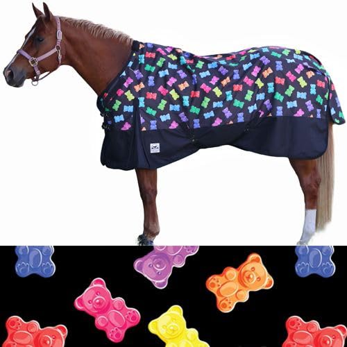 Gummy Bears 1200 Denier Waterproof Adjustable Neck Turnout Sheet - size: 87