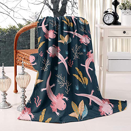 Cute Axolotl Fleece Throw Blanket for Couch Adults Teens 50" X 60" - color: Axolotl, size: 50x60 inch