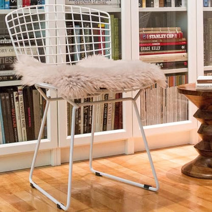 Natural Sheepskin Chair Pad, Non-Slip, Taupe, 1 Pack - color: Taupe, size: 1 Count (Pack of 1)