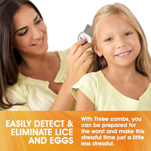 Lice Comb - (Pack of 2) Stainless Steel Comb and Effective Anti-Lice Treatment, Best Results for Children and Adults - size: 2 Unité (Lot de 1)