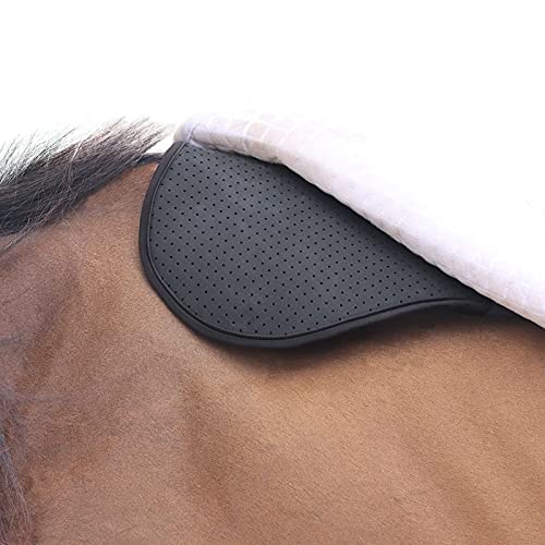 Harrison Howard Perforated Horse Saddle Pad Liner, Breathable Neoprene Anti-Slip Horse Under Pad for Riding-Black