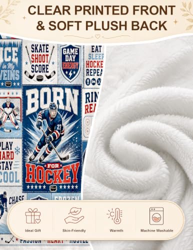 Hockey Gifts for Men Players Lovers Fan Hockey Blanket 60 * 50 | Birthday Christmas Thanksgiving Personalized Hockey Gifts Ice Hockey Lover Gift Hockey Fan Gifts Blanket Sport Blanket - color: Ice Hockey