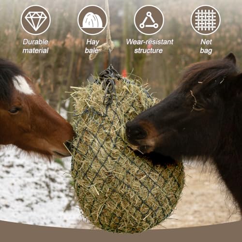2PCS Slow Feed Hay Net for Horses Goat Sheep,39" Slow Feed Hay Bag | Durable Mesh Hanging Hay Net Feeder,Heavy Duty,For Stall,Fence,Trailer,Goats & Sheep Stable Trailer Pasture