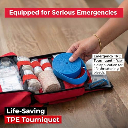 First Aid Kit 346 Piece with Tourniquet, Trauma Kit for Home Car Travel