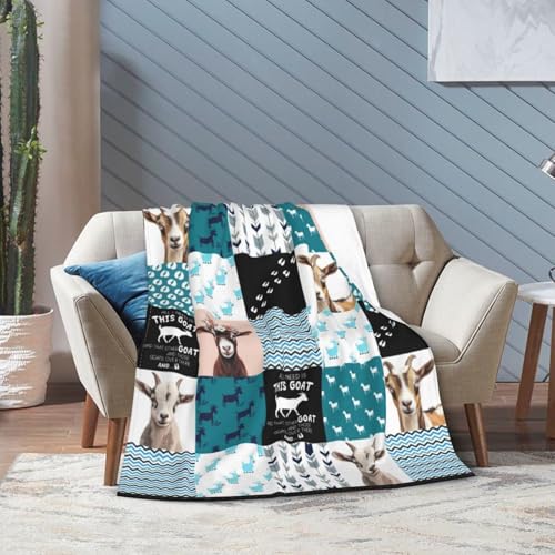 Super Soft Warm Goat Animal Throw Blanket - Cozy Plush Fluffy Sheep Lightweight Fleece Flannel Gifts for Women, Girls, Kids & Adults - 60"X50" - color: Goats, size: 60"x50"