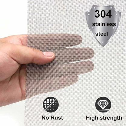 304 Stainless Steel Wire Mesh Screen,15.7" x 157.5", 20 Mesh 1mm Hole | Heavy duty rust-resistant mesh — sturdy and easy to cut, for attic vents, filtration, garden, cage, window and DIY. - size: 15.7" x 157.5"