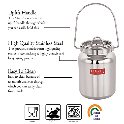 HAZEL Stainless Steel Grease Oil Pot With Lid | Airtight Milk Kitchen Container (76 Fl.Oz) - size: 76 Fl.Oz