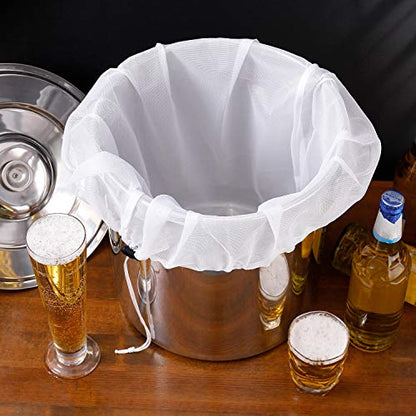 Brew Bags Reusable 3 Pack, Extra Large 26"x22" Fine Mesh Strainer Bag for Home Brewing Hops Grains Wine Beer Making Drawstring Straining Brew in a Bag - size: 1