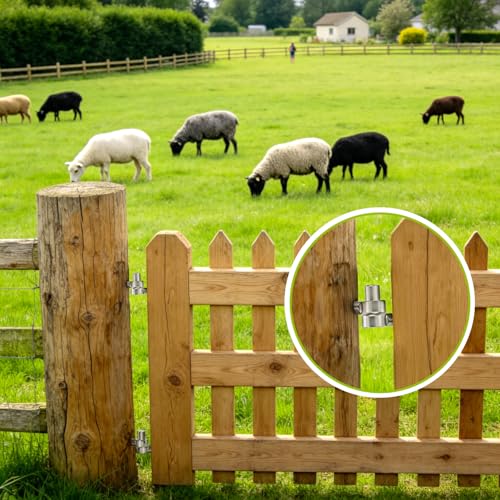 Coloch 4 Pack Stainless Steel Gate Hinges for Farm Fence, One Piece Molding Lag Screw Eye Hinges M16 Heavy Duty Pin Hinge Bolts Fit 5/8” Pin for Wood Fence, Garden, Barn Doors