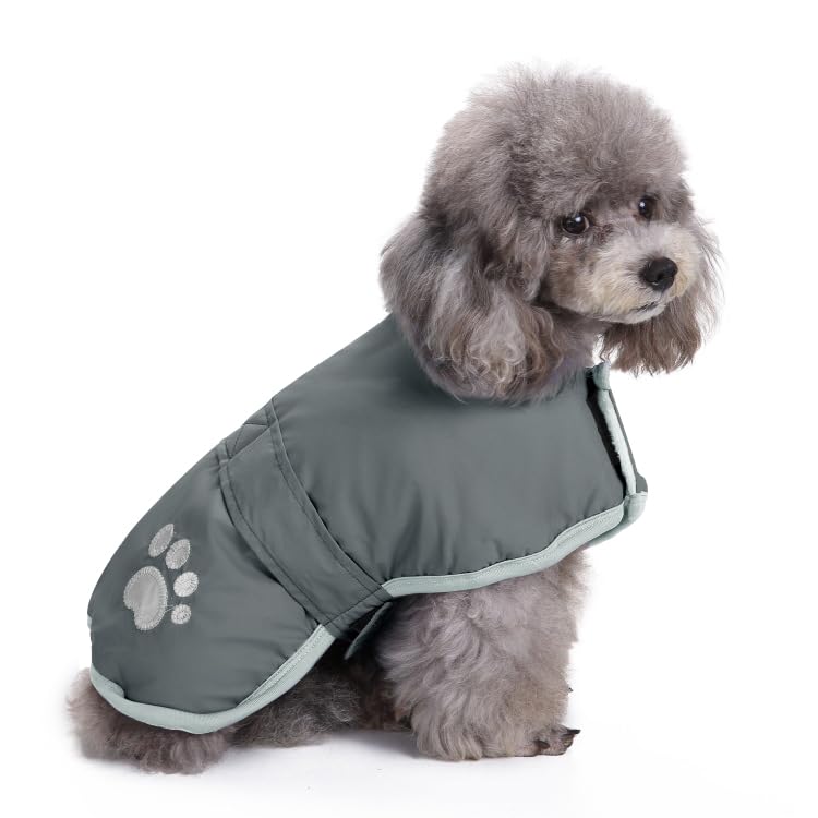 Queenmore Dog Winter Coat, Cold Weather Fleece Dog Jacket, Small Dog Coat - color: Grey, size: X-Small