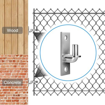 Wall Mount Gate Hinges, 2 Pack Farm & Chain Link Gate Hinges with 5/8" Hinge Pin, Heavy Duty Wall Plate Hinges for Fence Posts(Screws Not Included) - size: 2 Pack (2 pcs)