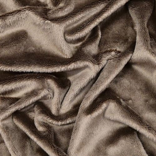 Surf turtle Brown Super Soft Minky Fabric by The Yard, 36"x60" - color: Brown