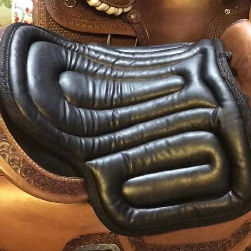 Saddle Tush Cushion Western Long Saddle Pad Horse Riding Seat Saddle Cushion Pad - color: BLACK