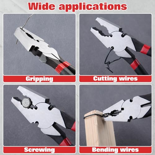 SPEEDWOX 10 Inch Square Nose Fence Pliers With Shear-Type Wire Cutters - style: 10" Square Nose Fence Pliers