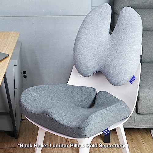 C CUSHION LAB Patented Pressure Relief Seat Cushion for Long Sitting Hours on Office/Home Chair, Car, Wheelchair - Extra-Dense Memory Foam for Hip, Tailbone, Coccyx, Sciatica - Wellness Green - color: Wellness Green