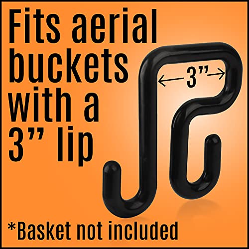 Impresa Lineman Bucket Hooks Set - 3 in, 2-Pack, Black - Secure Tool Access with Bucket Truck Hooks - Durable Construction for Lineman Tools