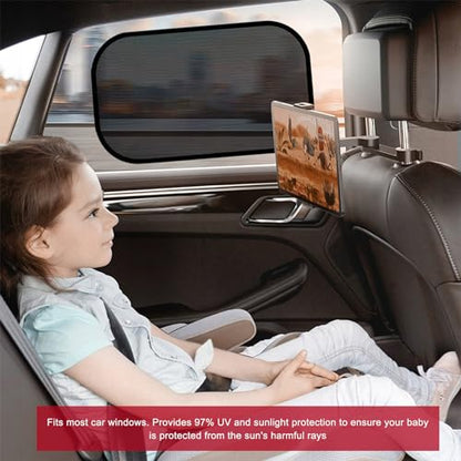 povtii 2PCS Car Window Shades, 21"×14" Side Window Screens Sun Shade Blocker for Your Child, Universal Glare Shield and UV Rays Protection Car Accessories Cling Window Cover (Transparent) - color: Transparent