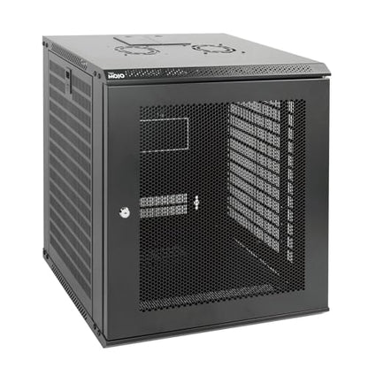 Tecmojo 12U Wall Mount Rack Network Cabinet for 19” IT Equipment,with Lockable Mesh Door and Removable Side Panels,Cooling Fan,Black,17.7inch Deep - size: 12U/Mesh Door/Black