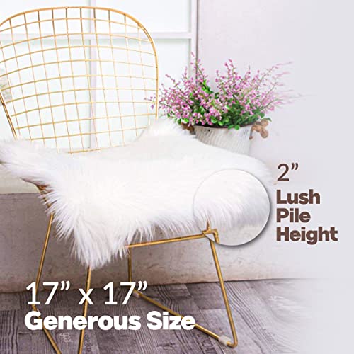Natural Sheepskin Chair Pad, Non-Slip, Natural, 4 Pack - color: Natural, size: 4 Count (Pack of 1)