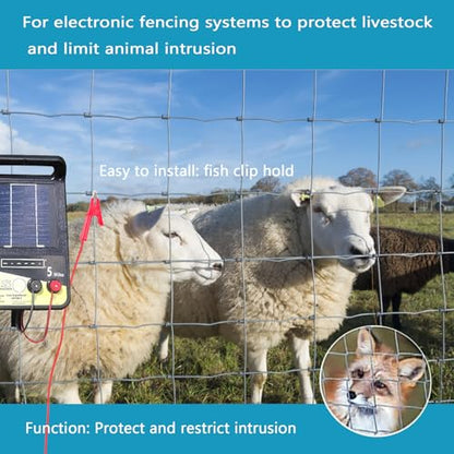Electric Fence Wire Connect 3.28 ft Electric Fence Jumper Wires | Electric Fence Wire Connectors Jumper Leads Cable with Alligator Clips for Energizer and, Electric Fence Tester (TH 12A 1m)